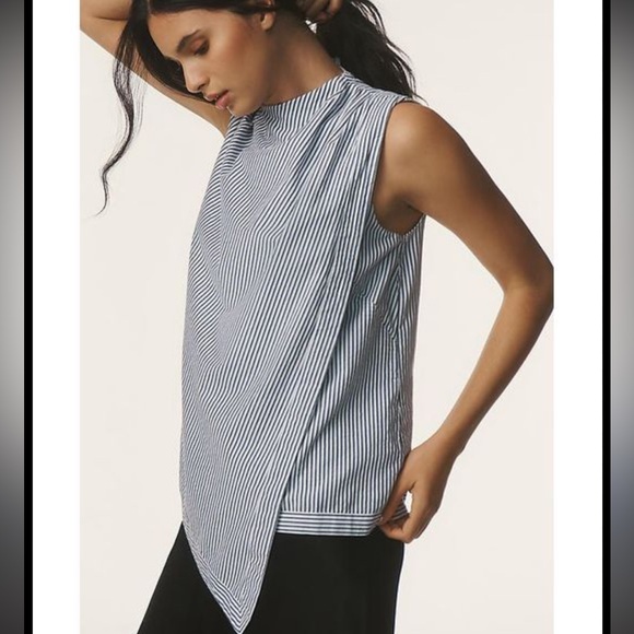 Maeve Black and White Striped Blouse - Picture 3 of 6